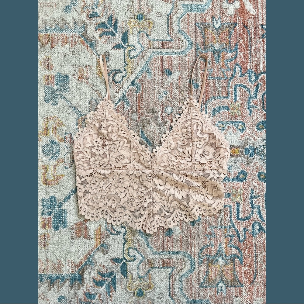 Zara Nude Lace Longline Bralette